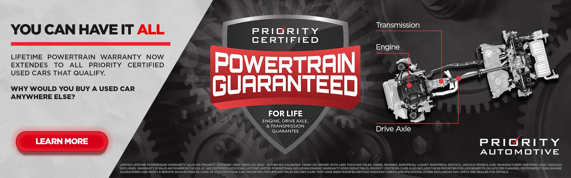 Priority Certified | Powertrain Guaranteed for Life