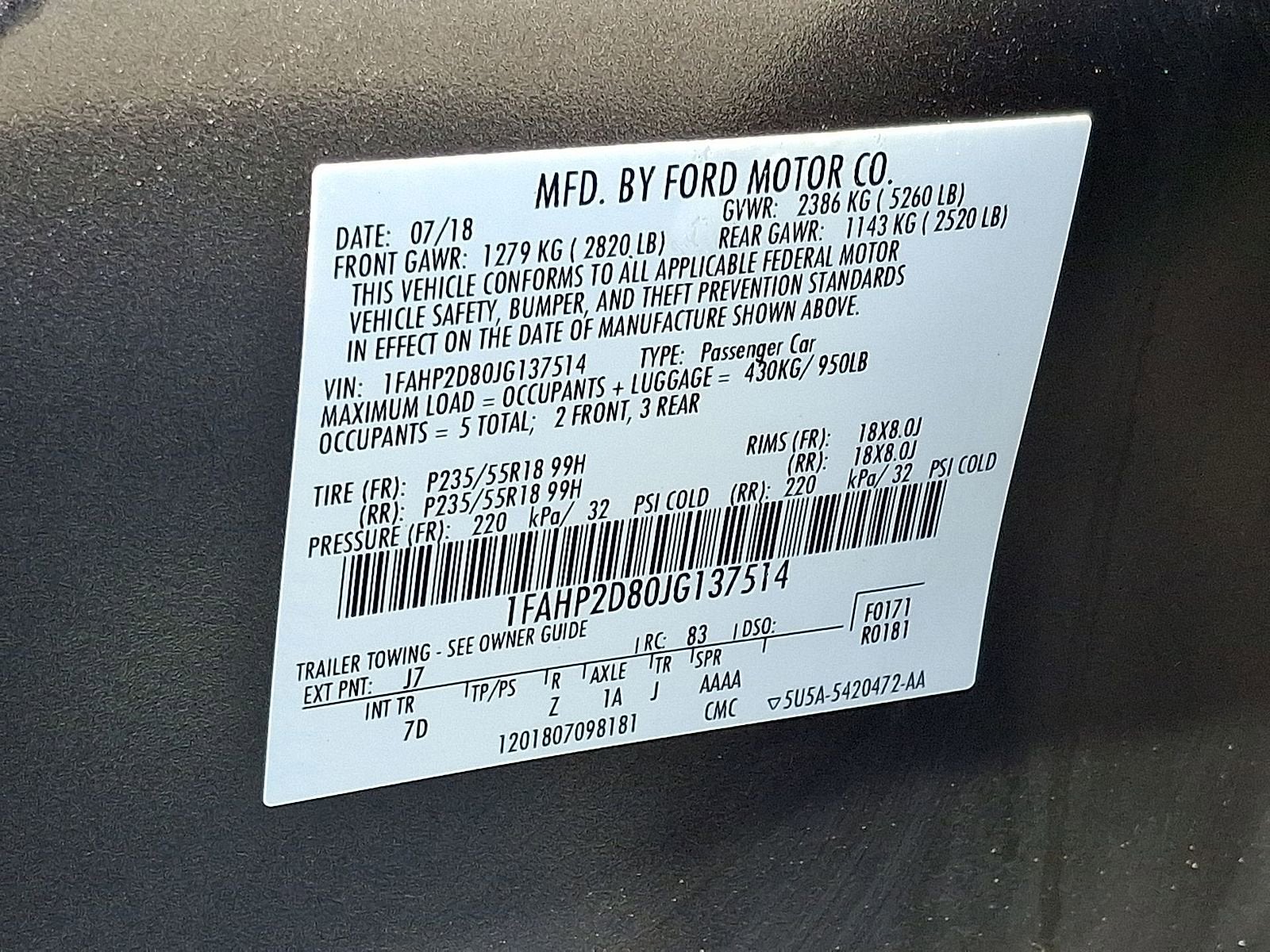 2018 Ford Taurus SE