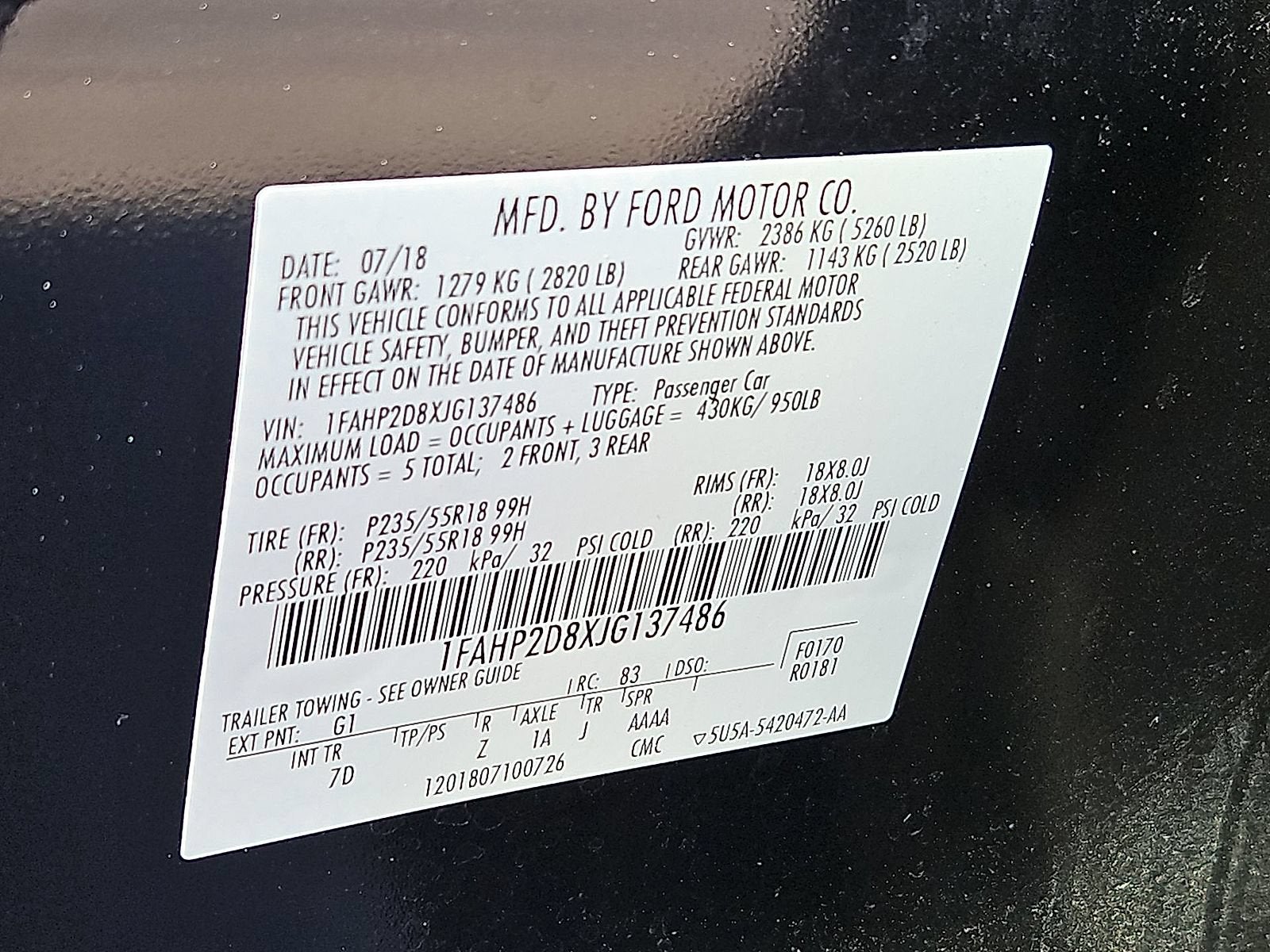 2018 Ford Taurus SE