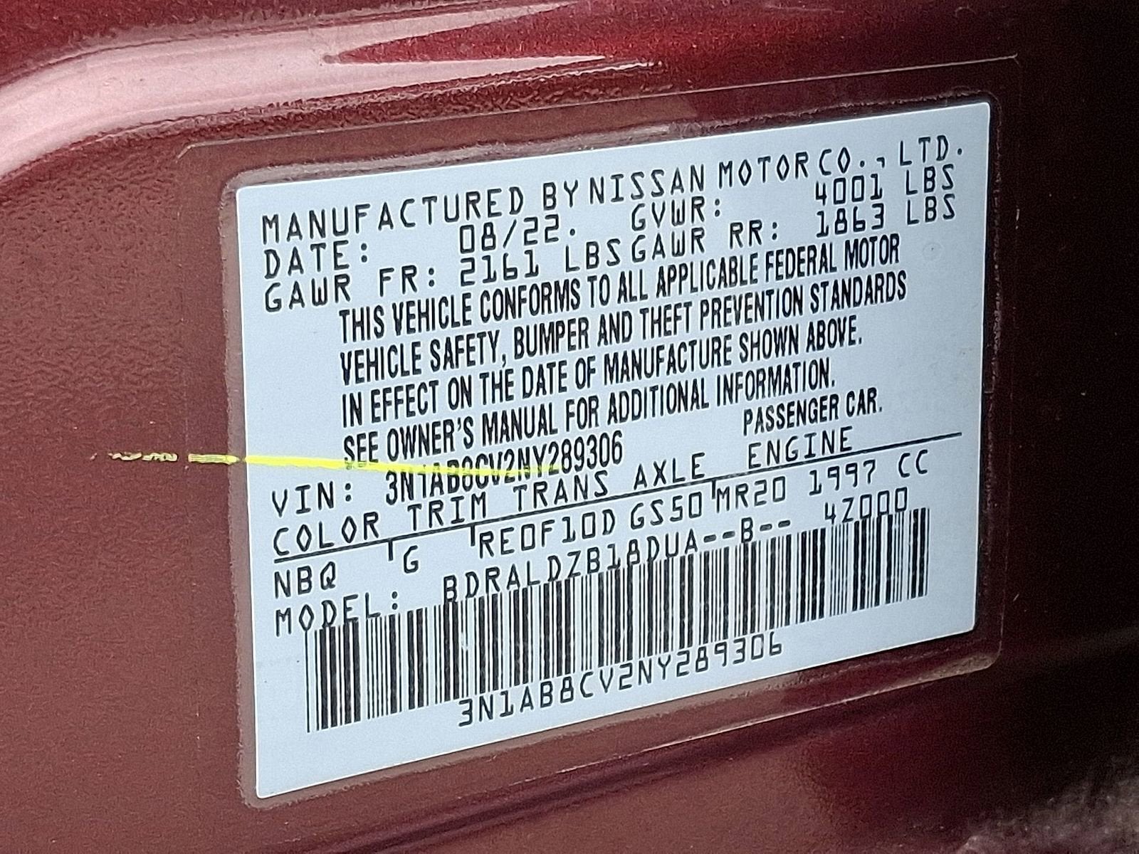 2022 Nissan Sentra SV Xtronic CVT