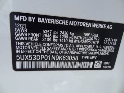 2022 BMW X3 xDrive30i xDrive30i