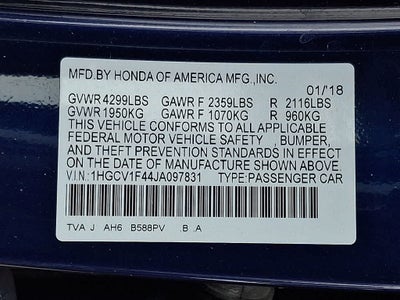 2018 Honda Accord Sedan EX 1.5T
