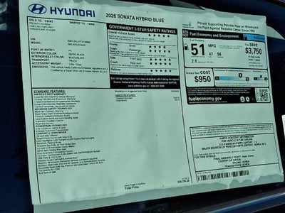 2026 Hyundai Sonata Hybrid Blue