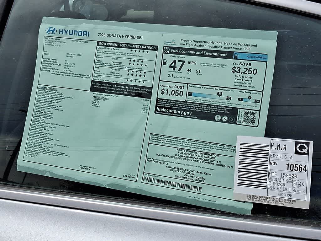 2026 Hyundai Sonata Hybrid SEL