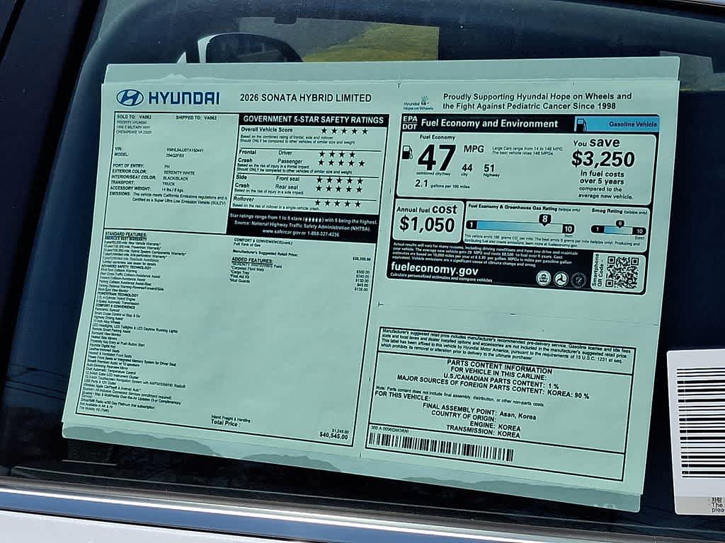 2026 Hyundai Sonata Hybrid Limited