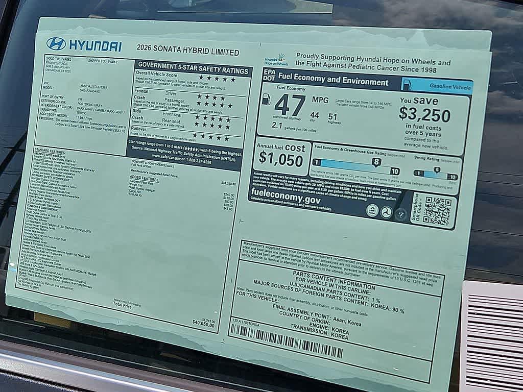2026 Hyundai Sonata Hybrid Limited