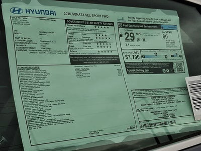 2026 Hyundai Sonata SEL Sport