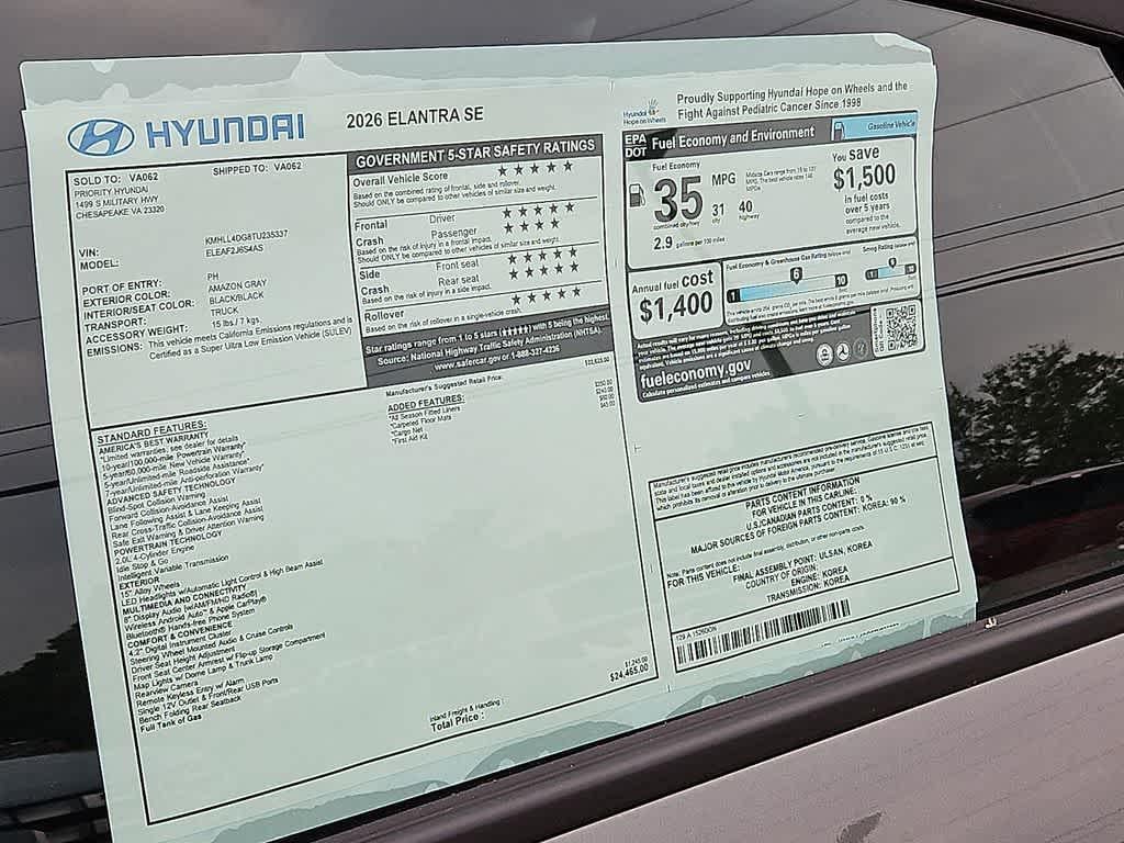 2026 Hyundai Elantra SE
