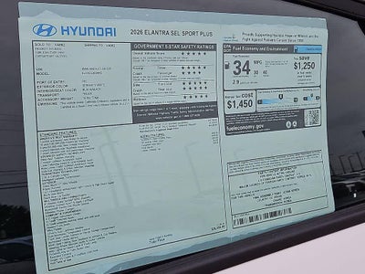 2026 Hyundai Elantra SEL Sport