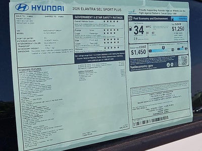 2026 Hyundai Elantra SEL Sport Plus