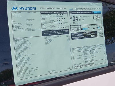 2026 Hyundai Elantra SEL Sport Plus