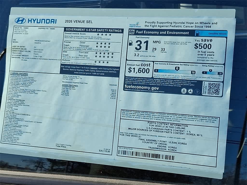 2026 Hyundai Venue SEL