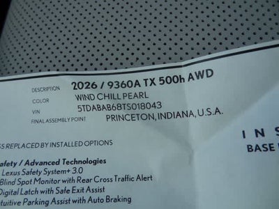 2026 Lexus TX 500h F SPORT Performance Premium