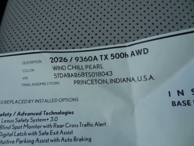 2026 Lexus TX 500h F SPORT Performance Premium