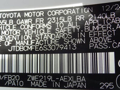 2025 Toyota Corolla Hybrid LE