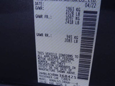 2022 Nissan Altima 2.5 SR