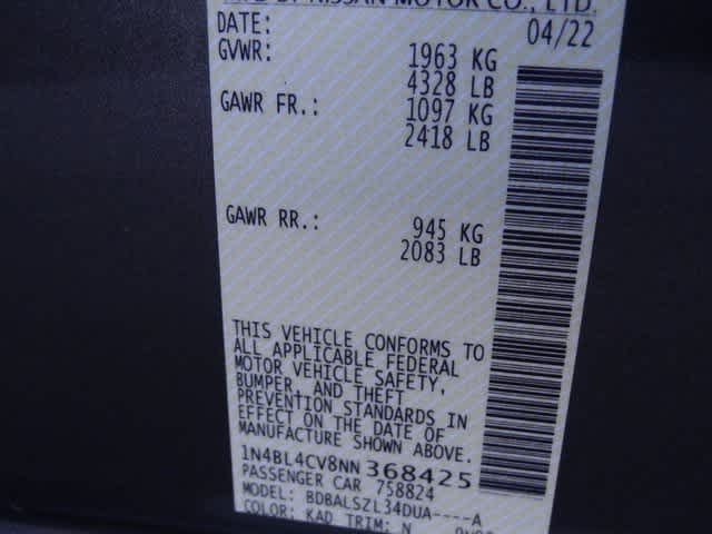 2022 Nissan Altima 2.5 SR