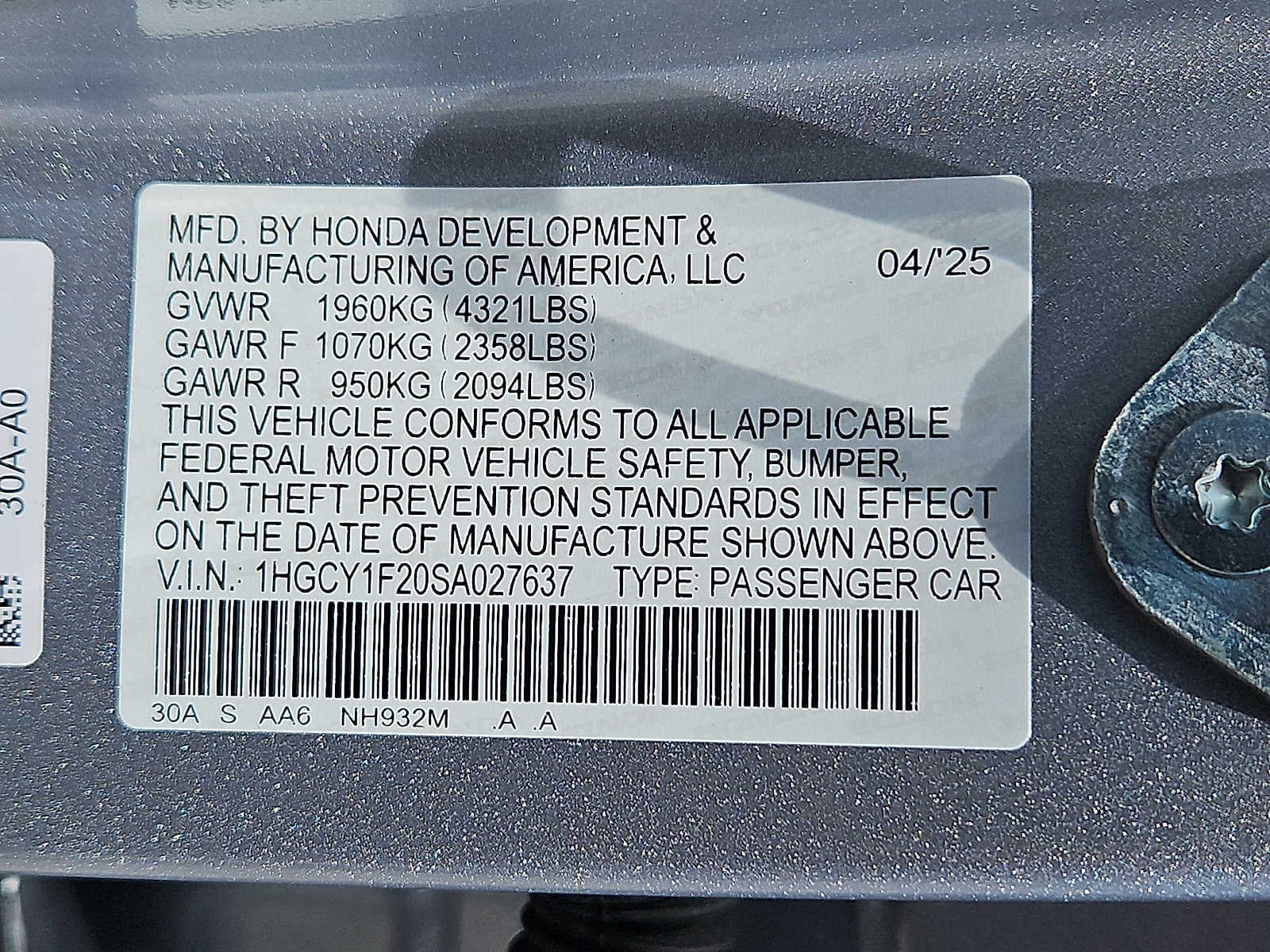 2025 Honda Accord LX