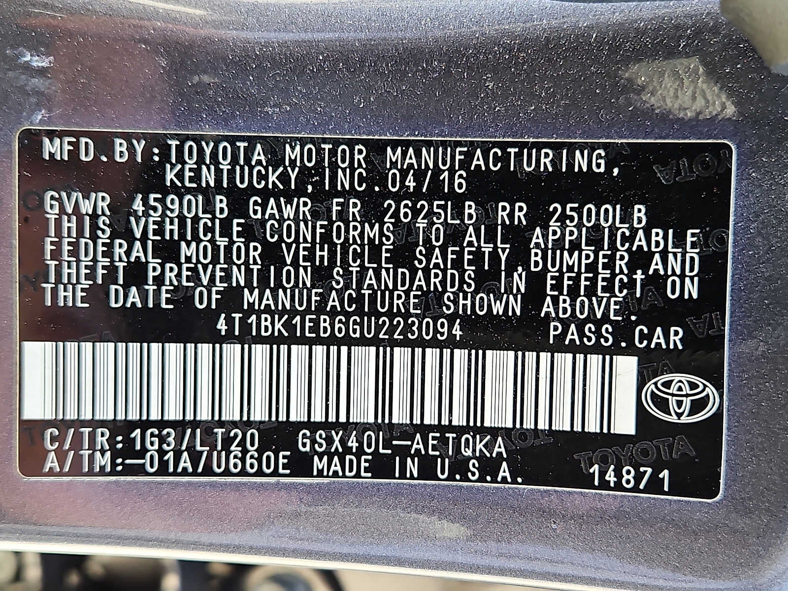 2016 Toyota Avalon Touring