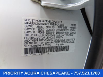 2023 Acura MDX w/Advance Package
