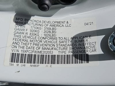 2021 Honda Civic Sedan Sport