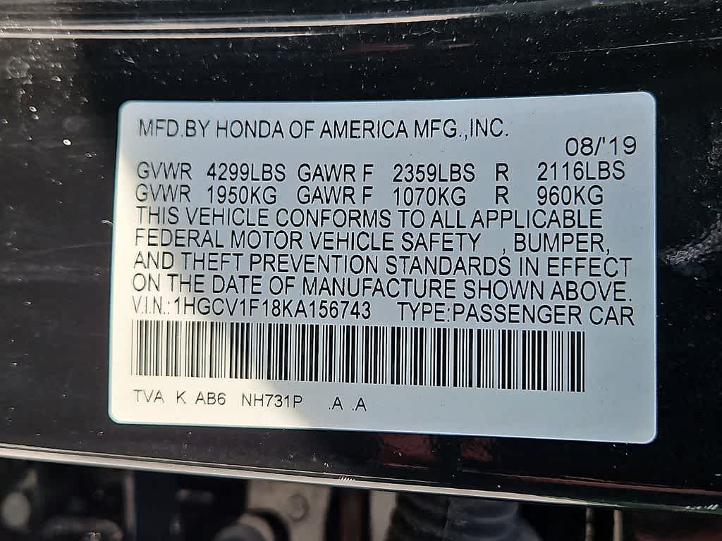 2019 Honda Accord Sedan LX 1.5T