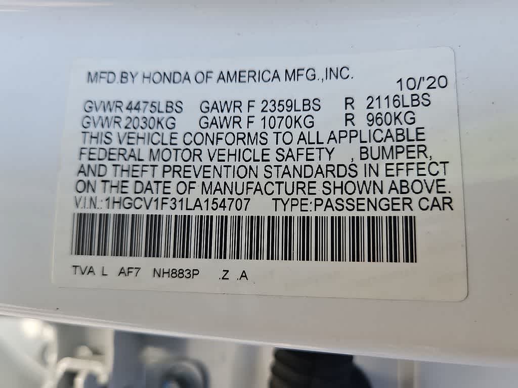 2020 Honda Accord Sedan Sport