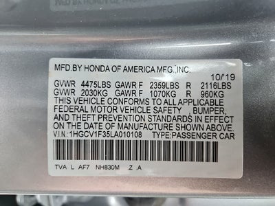 2020 Honda Accord Sedan Sport