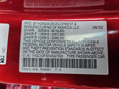 2022 Honda Accord Hybrid EX-L