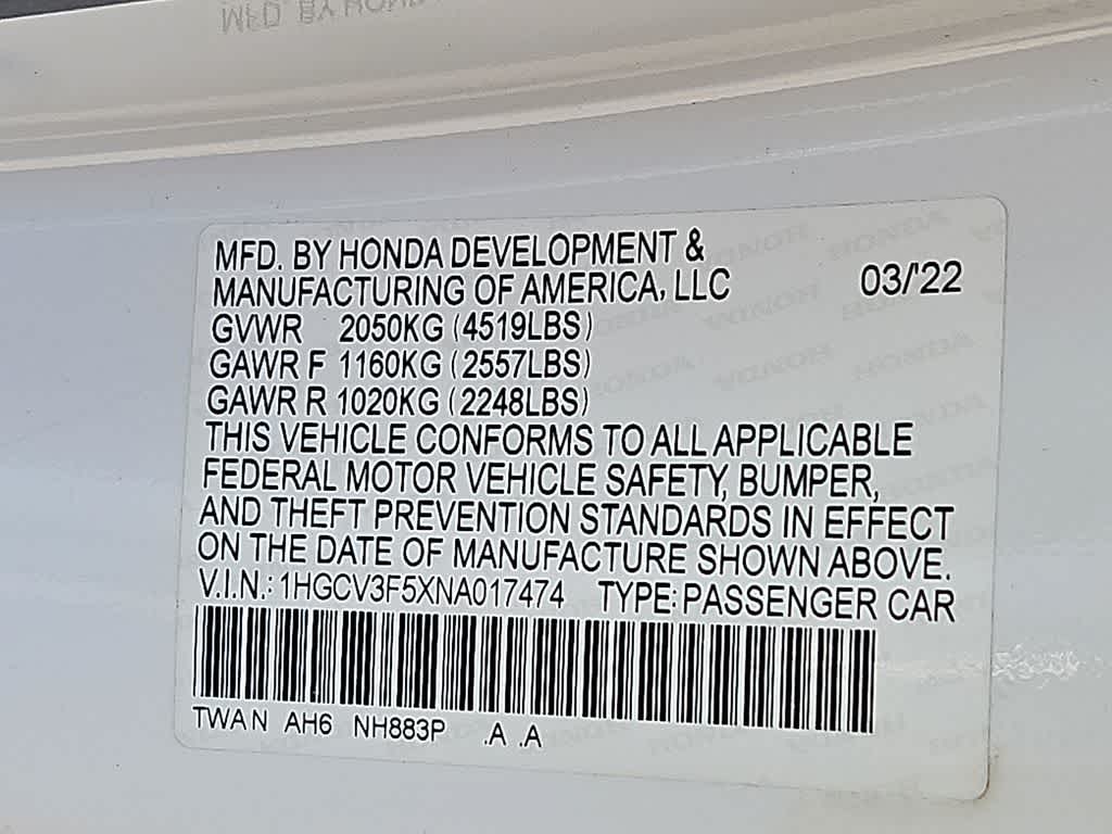 2022 Honda Accord EX-L