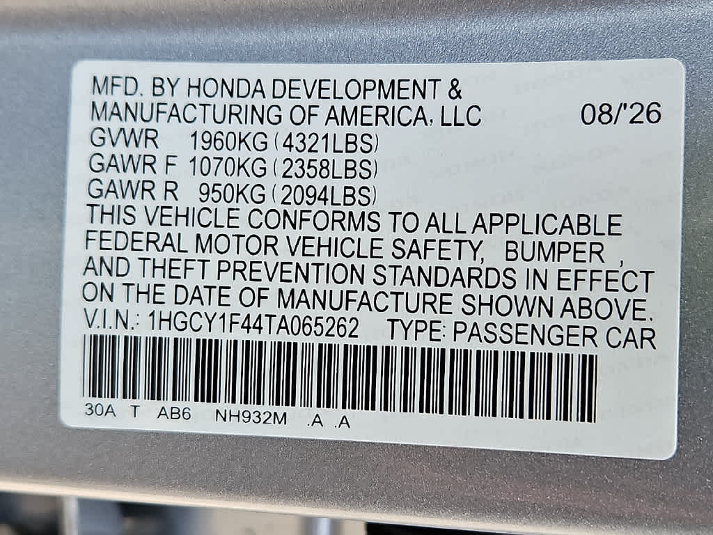 2026 Honda Accord SE