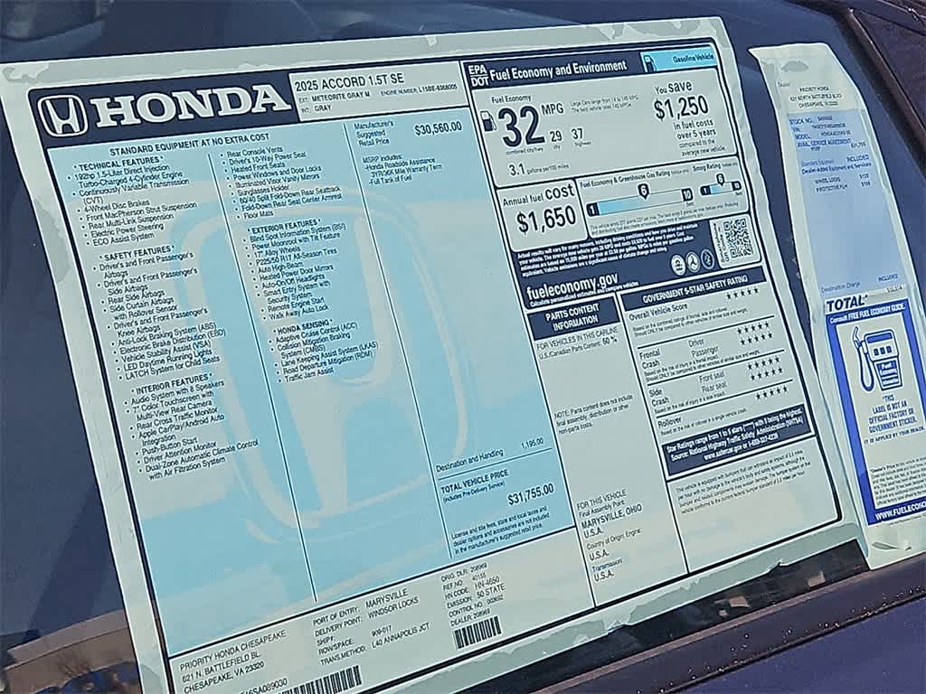 2025 Honda Accord SE