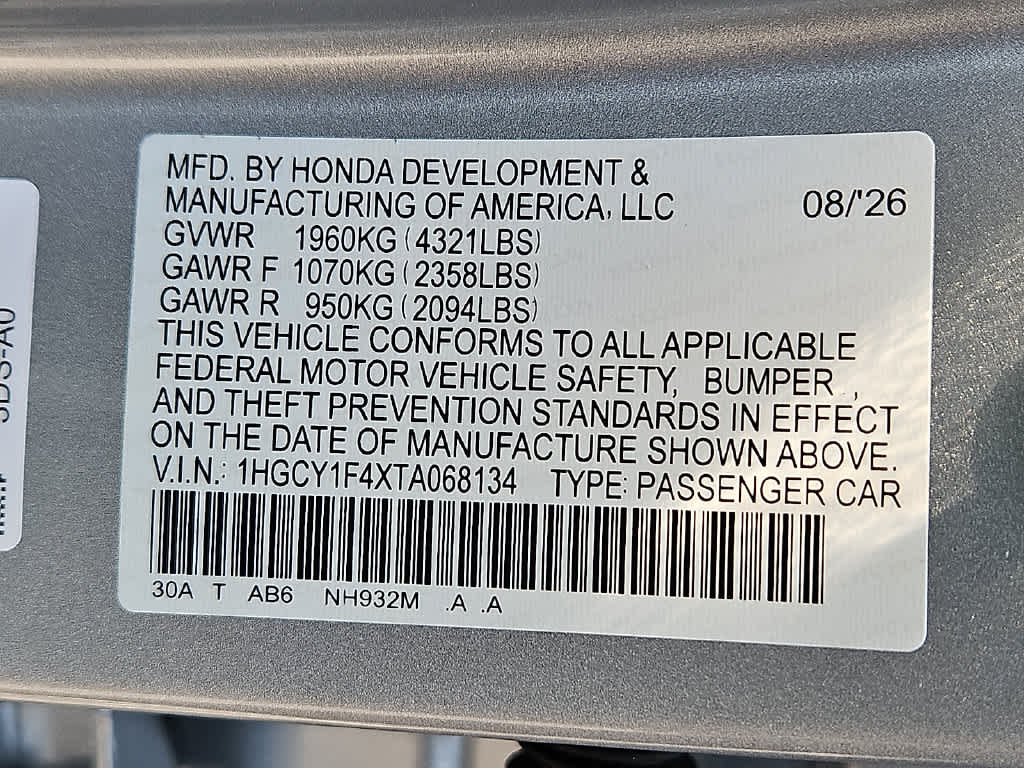 2026 Honda Accord SE