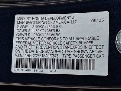 2025 Honda Accord Hybrid EX-L