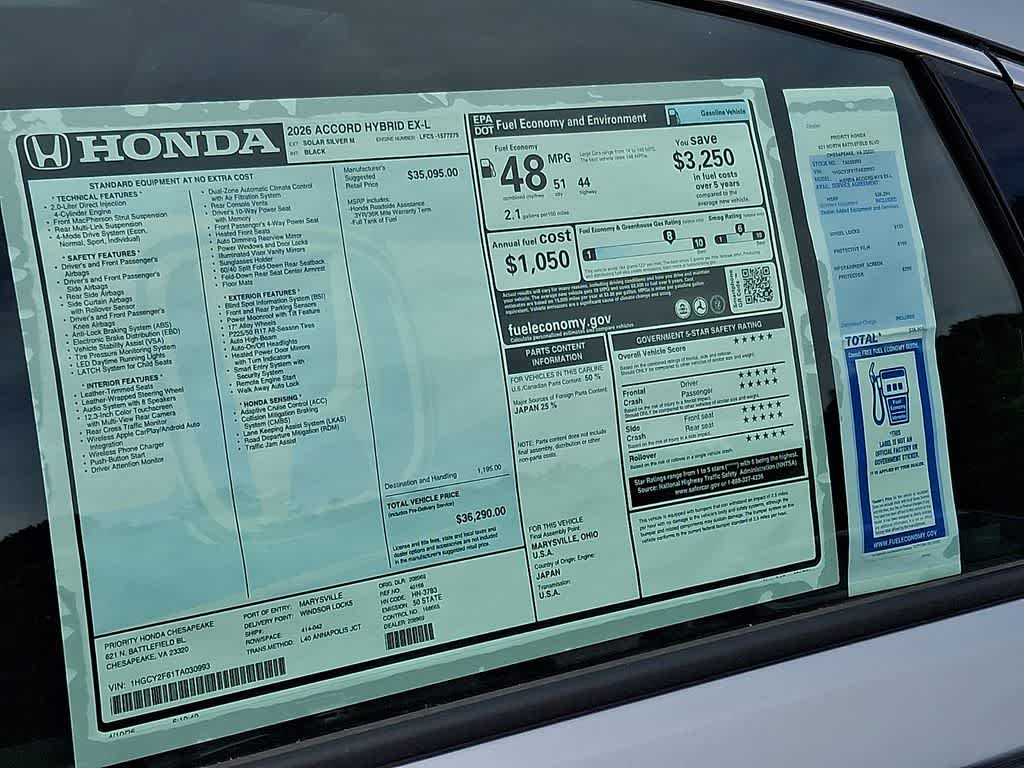 2026 Honda Accord Hybrid EX-L