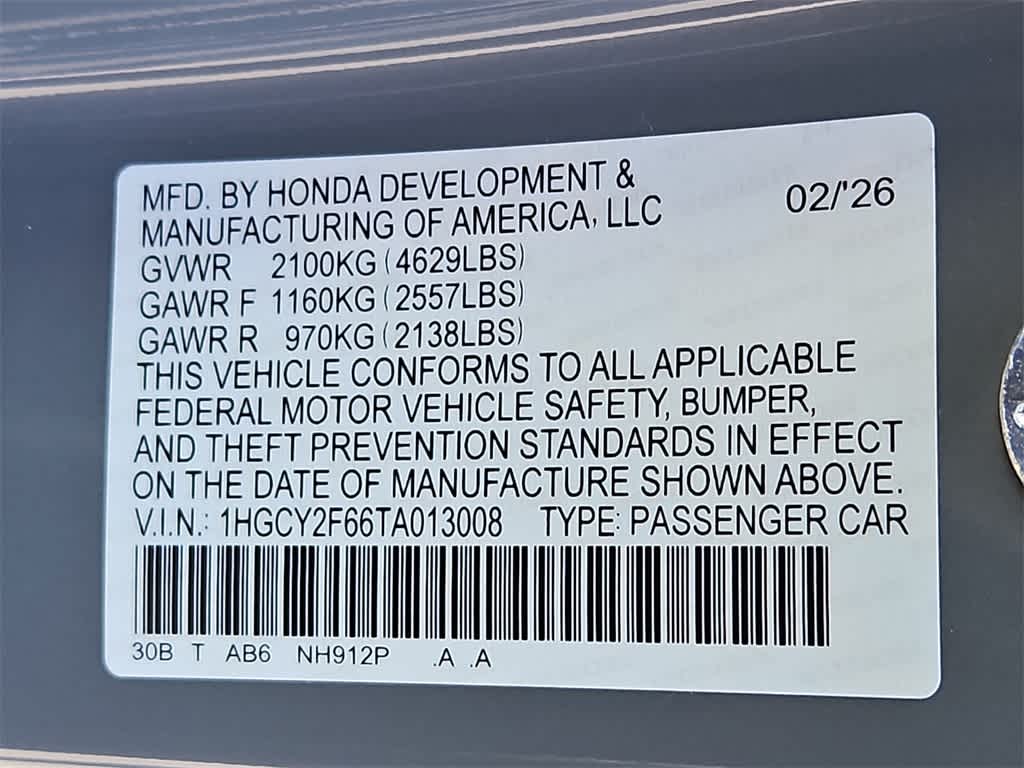 2026 Honda Accord EX-L