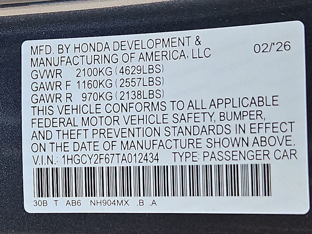 2026 Honda Accord EX-L