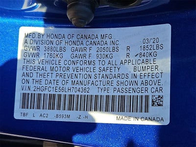 2020 Honda Civic Si Base