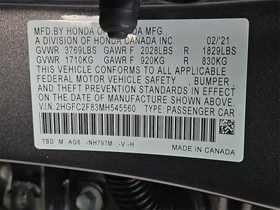 2021 Honda Civic Sport