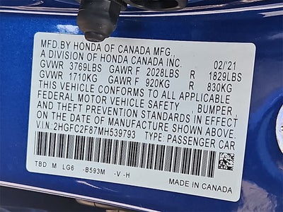 2021 Honda Civic Sedan Sport