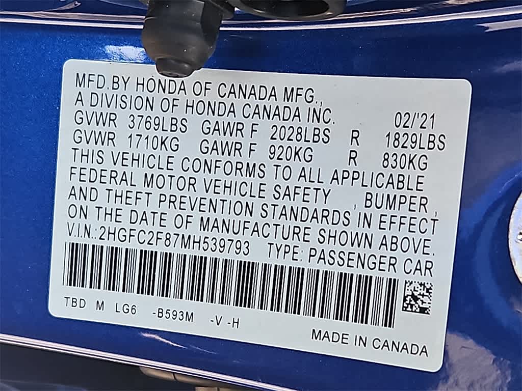 2021 Honda Civic Sedan Sport