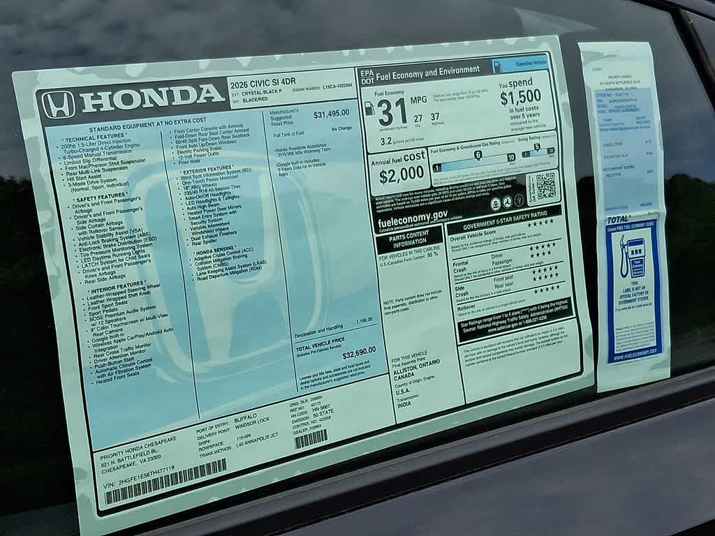 2026 Honda Civic Si Base