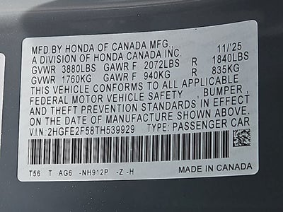 2026 Honda Civic Sport