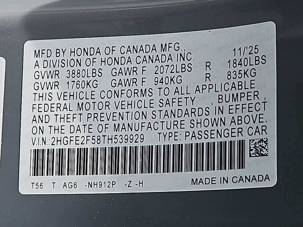 2026 Honda Civic Sport