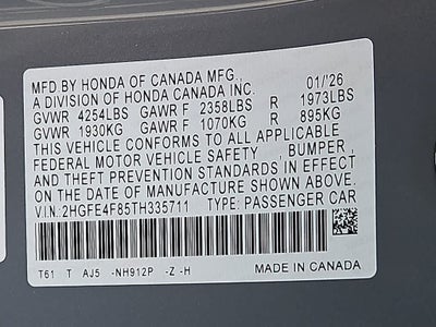 2026 Honda Civic Hybrid Sport Touring