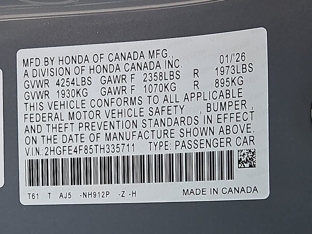 2026 Honda Civic Hybrid Sport Touring