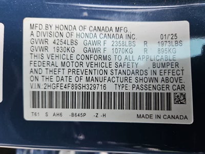 2025 Honda Civic Hybrid Sport