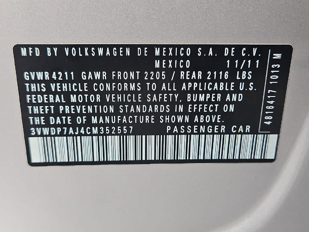 2012 Volkswagen Jetta Base