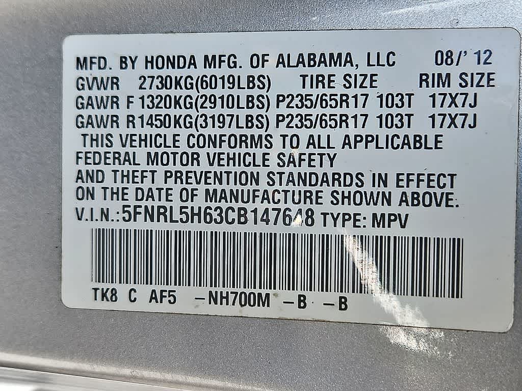 2012 Honda Odyssey Base