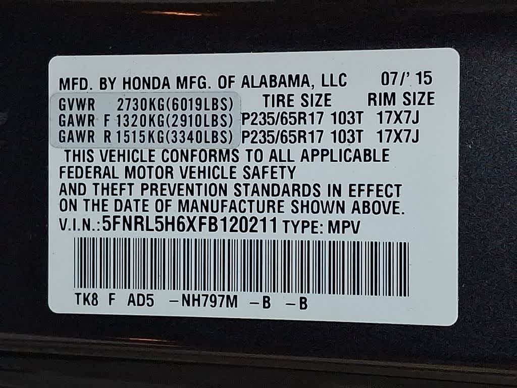 2015 Honda Odyssey Base